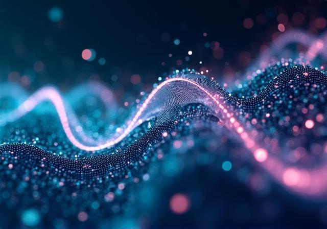 Abstract visualization of data trends for 2024